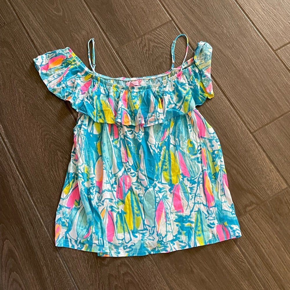 Lilly Pulitzer Multicolor Ruffle Top